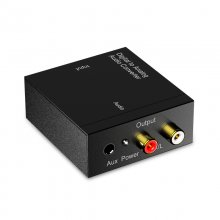 Digital to analog/audio converter/upgrade with 3.5MM/headphone coaxial/digital fiber to analog / With the Power cable+Fiber optic cable