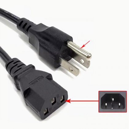 USA Power Plug Cable 180CM 3pins 3*0.75mm