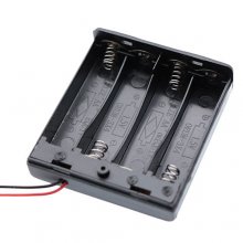 4AA 4 x 1.5V AA Battery Case Holder Leads Black With ON/OFF Switch