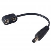 9V battery buckle power connection cable With 5.5*2.1 DC Plug I Type Black Cable