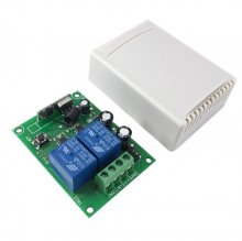 DC 12V 2 Channel Learning Code Relay Receiver + Professional Wireless Remote Control Transmitter 433MHz with White Case