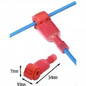 Red T1 0.5-1.5mm2 Cable / T-Tap Wire Connector Self-Stripping Quick Splice Electrical Wire Terminals Insulated Quick Disconnect Spade Terminal For Soft Wire
