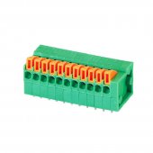 4P 2.54mm Pitch Spring Terminal Blocks Connector KF141R Right Angle Green PCB Mounted