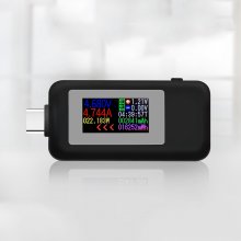 Black KWS-1902C Type-C Color Display USB Tester Current Voltage