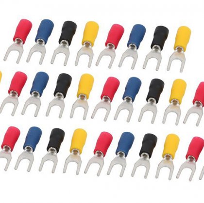 1000pcs/bag SV2-4S Fork pre-insulated ends, terminals, crimp connection ends, U-shaped lugs, ferrules.