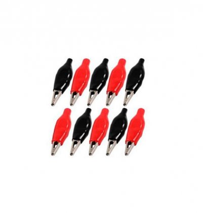 28MM Small crocodile entrainment sheath power clip Red+Black 2pcs/pairs