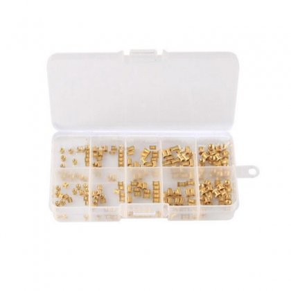 200pcs Brass Female Thread Knurled Nuts Thread Insert Round Injection Molding Knurled Nuts Assortment Kit