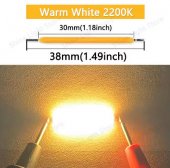 Warm White 2200K LED Filament 3V 38mm LED COB