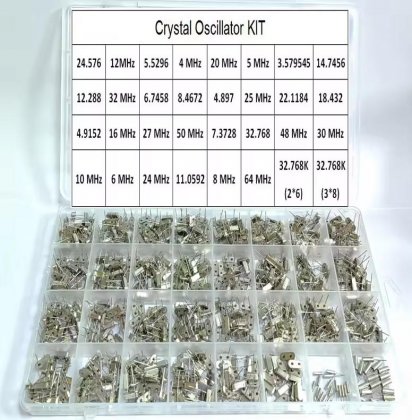 640PCS Hc-49S 32 Kinds X20pcs Crystal Oscillator Electronic Kit Resonator Ceramic Quartz DIP 32.768 4 8 12 16 20 25 MHZ Kit Box