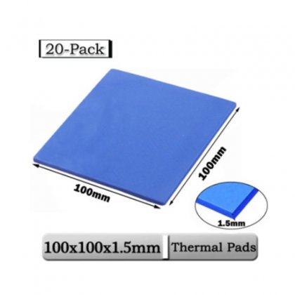 100x100x1.5mm Blue Thin Thickness CPU Heatsink Pad 100mmx1.5mm 15mm Conductive Silicone Thermal Pads