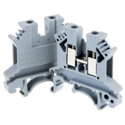 Grey Din Rail Terminal Block UK-2.5B Wire Electrical Conductor Universal Connector Screw Connection Terminal Strip Block UK2.5B