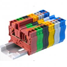 Red Din Rail Terminal Block PT-2.5 Push In Terminal Connector Spring Screwless Electrical Wire Conductor Terminal Block PT2.5