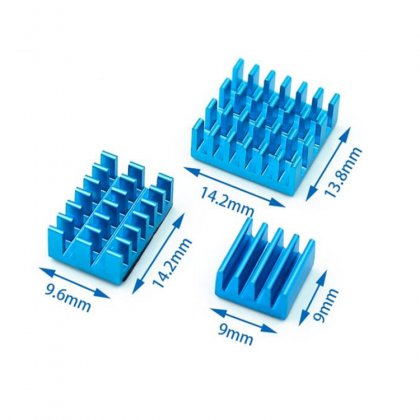 Blue Aluminum Heatsink 3pcs/set for Raspberry PI 4B