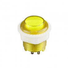 28mm arcade Transparent push Button with 5V Super bright LED - Yellow