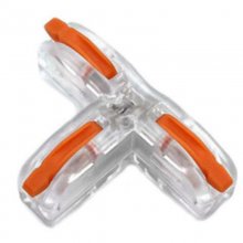Orange/Transparent T-Type Wire Connector Quick Splitter Universal Wiring Cable LED Distribution Terminal Push-in Fast Power Electrical Conector