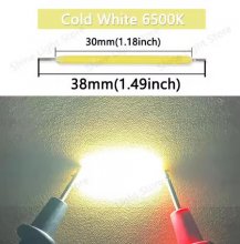Cold White 6500K LED Filament 3V 38mm LED COB