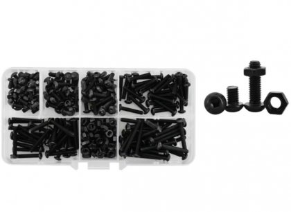 head ISO7380 M3 170 pcs M3*6mm 20pcs M3*10mm 20pcs M3*12mm 10pcs M3*16mm 10pcs M3*20mm 10pcs M3 Nuts 100pcs