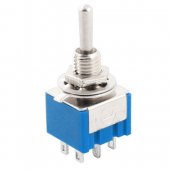 6Pin Toggle Switch, 6A 125V, DPDT, mounting hole 6mm ， 3Position ON-OFF-ON
