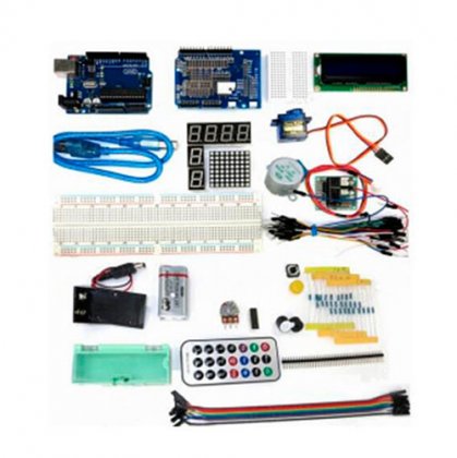 Starter KIT 1602 LCD Servo Motor Dot Matrix, Breadboard and modules for Arduino