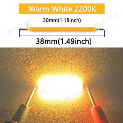 Warm White 2200K LED Filament 3V 38mm LED COB