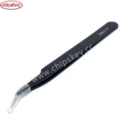 Precision ESD-17 Tweezers, stainless steel anti-static tweezers Repair Tool Soldering Station Welding Assist