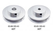 60T W6 B5 /Pulley, 60 teeth, for gt2 6mm, diameter 5mm