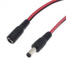 Pair Male Female DC Connector 5.5*2.1mm Wired 30CM 18AWG
