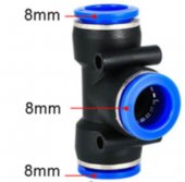 PE-8 Pneumatic Fittings Fitting Plastic T Type 3-way For 8mm Tee Tube Quick Connector Slip Lock