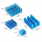 Blue 4 in 1 Heat Sink Set Aluminum for Raspberry Pi 4B