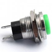 DS-318/12mm Botton/Green No Self Lock Switch