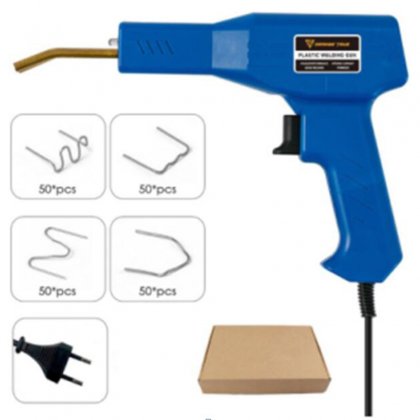 Blue A 220V EU plug 200pcs Kit Hot Stapler Plastic Welding Machine Bumper Repair Kit Soldering Iron For Plastic Repair Car Bumper Repair Welding Gun