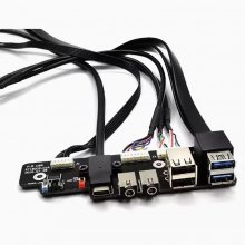 Computer case front panel cable, high-definition audio cable, dual USB 3.0/type-c computer switch power light
