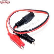 5.5x2.1mm DC Power Plug Female Alligator Clip Test Lead Cable - Red + Black