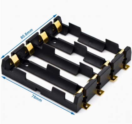 4X 18650 Series smt smd Batteries Holder Box Storage Case Container With Bronze Pins Drop Ship