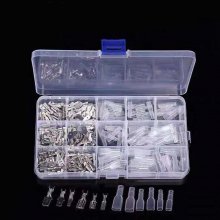 Silvery 180pcs 2.8/4.8/6.3 mm Crimping terminal insulation seal wire connector male and female plug spring terminal Kit
