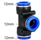 PE-12 Pneumatic Fittings Fitting Plastic T Type 3-way For 12mm Tee Tube Quick Connector Slip Lock