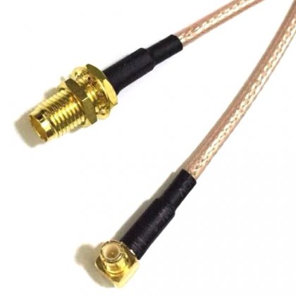 SMB-K Female inside to MCX-J Bend Male inside 15CM RG316 Cable