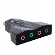 PD560 Desktop Laptop USB 7.1CH Sound Card w/ Double Headphone Port, Dual Microphone Port