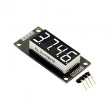 4-Digit LED Display Tube, 7-segments, TM1637, 30x14mm, White , Double dots (clock)