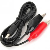 5.5 x 2.1mm DC Power Plug Alligator Clip Test Lead Cable - Red + Black