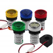 Mini Digital Voltmeter 22mm Round Panel DC 6-100V Volt Voltage Tester Meter Monitor Power LED Indicator Pilot Lamp Light Display
