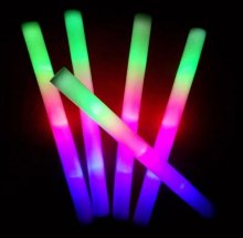 RGB colorful changing / 48CM*4CM Light-Up Foam Sticks Party Concert Decor LED Soft Batons Rally Rave Glowing Wands Color Changing Flash Torch Festivals Luminous