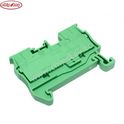 Green Din Rail Terminal Block PT-2.5 Push In Terminal Connector Spring Screwless Electrical Wire Conductor Terminal Block PT2.5