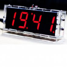 Red 51 single-chip digital clock display kit light control, 1 inch LED digital tube electronic clock, DIY parts with shell