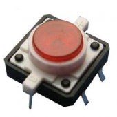Red LED 12V 12x12dip Illuminated Tactile switch with transparent button
