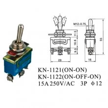 KN-1122 15V 250V ON-OFF-ON