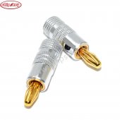 BANANA PLUGS 24K Gold-plated 4MM Banana Connector with Screw Lock For Audio Jack Speaker Plugs Black&Red