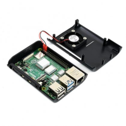 Black Oval Raspberry PI 4 ABS Case With Fan