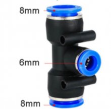PEG 8-6 Pneumatic Fittings Fitting Plastic T Type 3-way For 6mm 8mm Tee Tube Quick Connector Slip Lock