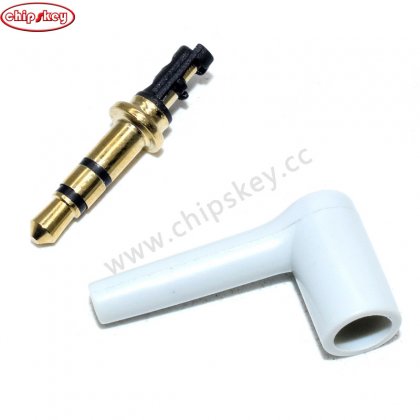 Black 3.5mm Audio plug, 3-section plug AUX line terminal